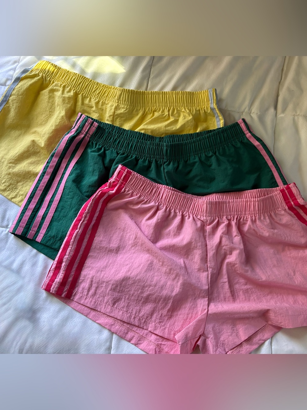 3-Pack Athletic Cotton Shorts in Pink, Green, Yellow | size XL | NWOT